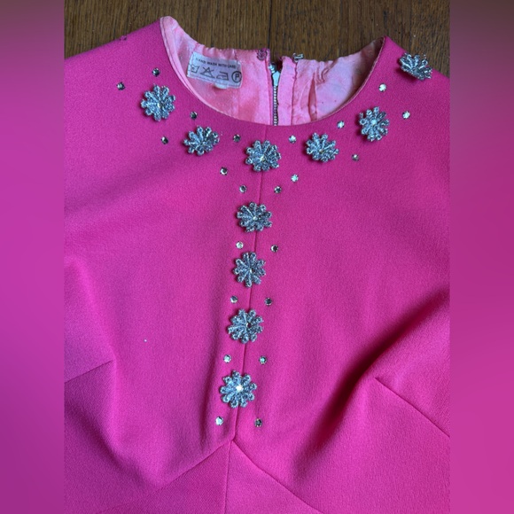 60s Vintage Bubble Gum Pink Long Sleeved A line Mini Sz Sm - Picture 7 of 7